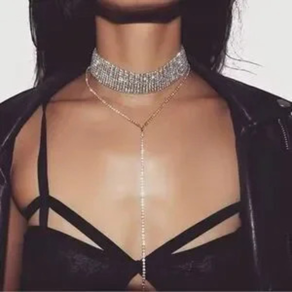 Rhinestone Choker Crystal Gem Luxury Chokers Collar Chocker Chunky Y Nec